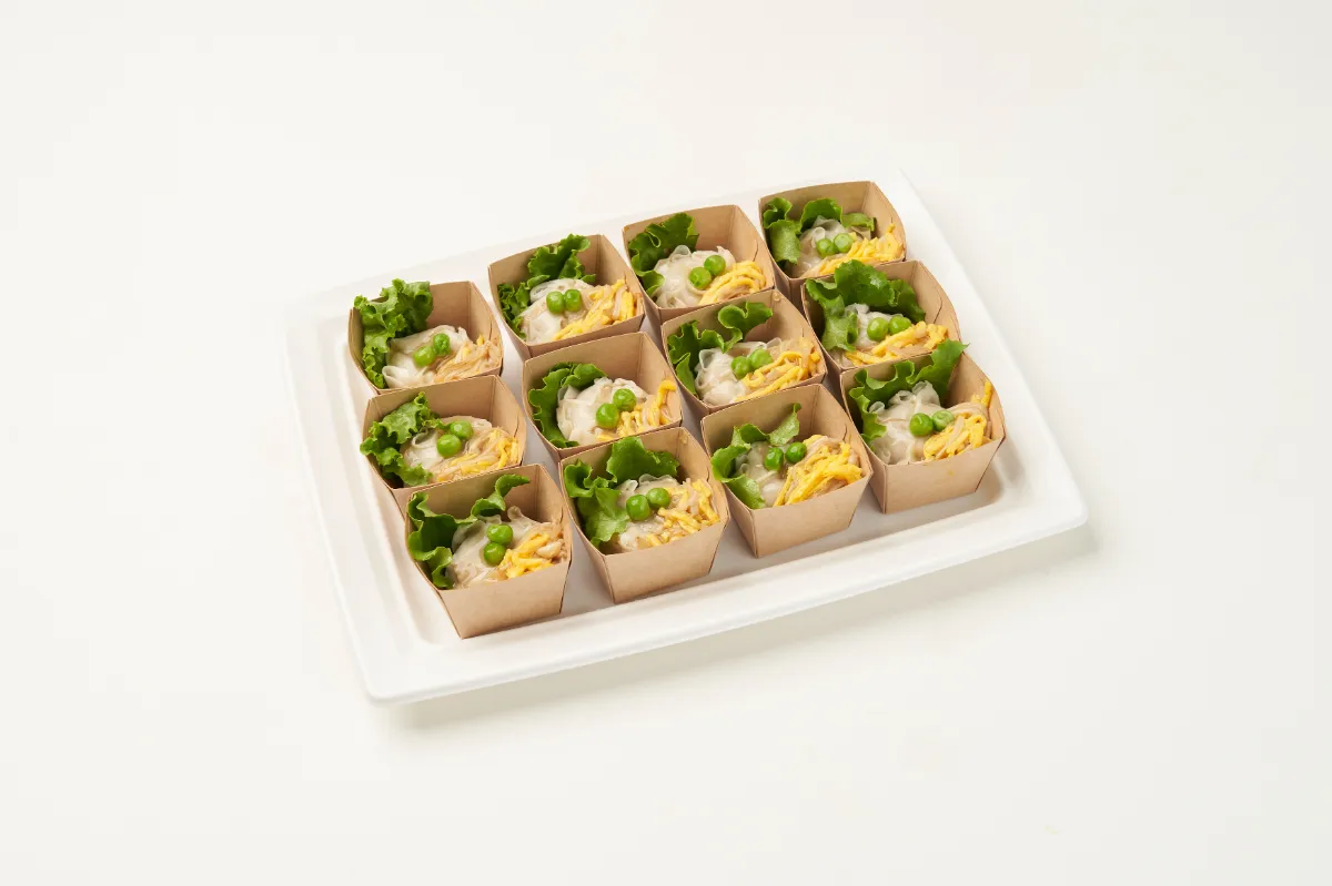 蒸しシュウマイのとろっとあんかけ