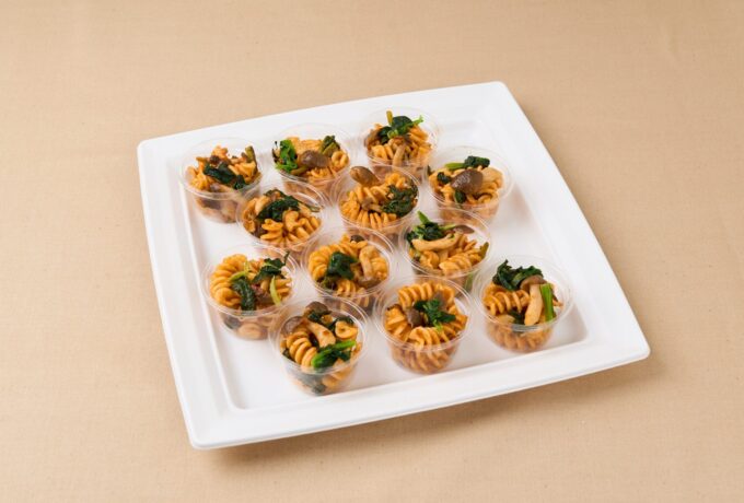 ほうれん草ときのこのトマトソースパスタ