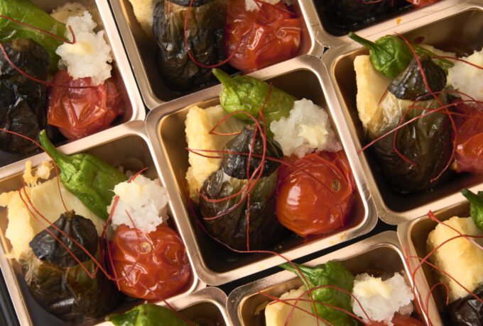 彩り野菜と揚げ出し豆腐の揚げ浸し  
